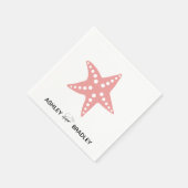 Moderner Starfish Beach Hochzeit Napkins, rosa Serviette (Ecke)