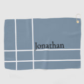 Moderner staubblauer individuelle Name Golfhandtuch (Horizontal)