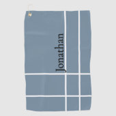 Moderner staubblauer individuelle Name Golfhandtuch (Vorderseite)
