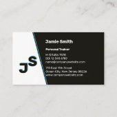 Moderner Steel Blue Accent Sleek Personal Trainer Visitenkarte (Rückseite)