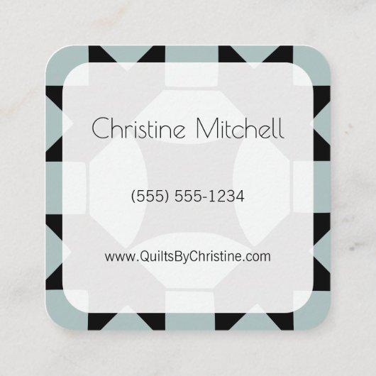 Moderner Steppdecken-Handwerker Quadratische Visitenkarte (Rückseite)