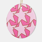 Moderner Stern geometrisch - hell und tiefrosa Keramik Ornament (Links)