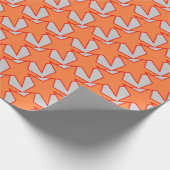 Moderner Stern geometrisch - korallenrotes Orange Geschenkpapier (Ecke)