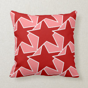 Moderner Stern geometrisch - korallenrotes Rotes Kissen