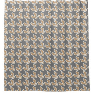 Moderner Stern geometrisch - Taupe und Grau/Grau Duschvorhang