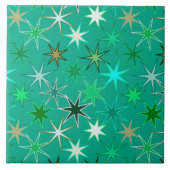 Moderner Sternexplosion-Druck, Türkis und Aqua Fliese (Vorderseite)