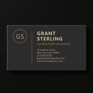 Moderner Steuerberater CPA Schwarz Gold Visitenkarte