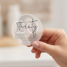 Moderner Sticker zum 20. Geburtstag