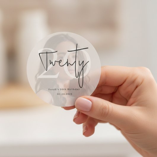 Moderner Sticker zum 20. Geburtstag
