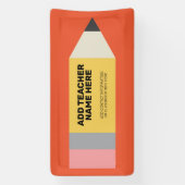 Moderner Stift mit Lehrer und Klasseninformationen Banner (Vertikal)