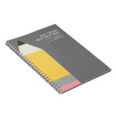 Moderner Stift mit Lehrer und Unterrichtsfach Notizblock (Rechte Seite)