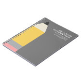 Moderner Stift mit Lehrer und Unterrichtsfach Notizblock (Linke Seite)