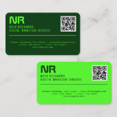 Moderner Stil beruflicher, grüner Kontrast Visitenkarte (Vorne/Hinten)