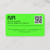 Moderner Stil beruflicher, grüner Kontrast Visitenkarte (Rückseite)