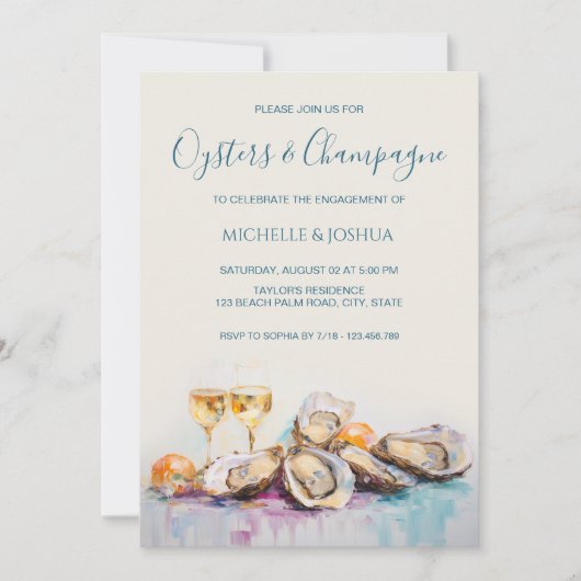 Moderner Stil der Austernküste Einladung (Vorderseite)