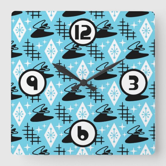 Moderner Stil des Mittelalters Quadratische Wanduhr (Vorderseite)