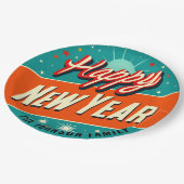 Moderner Stil des Mittleren Jahrhunderts glücklich Pappteller (Schrägansicht)