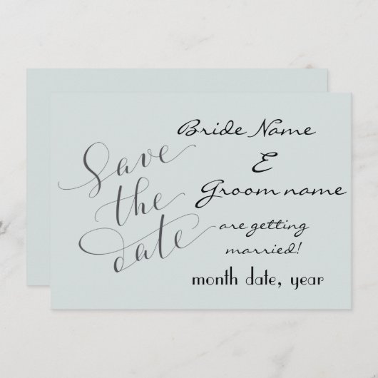 Moderner Stil mit blauem Ankündigung Datum freihal (Vorne/Hinten)