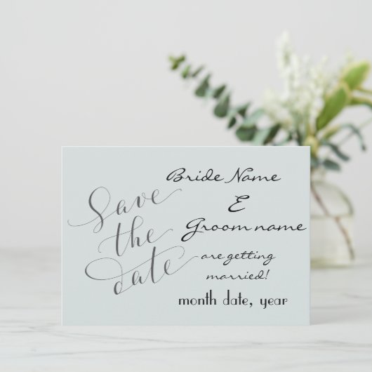 Moderner Stil mit blauem Ankündigung Datum freihal (Stehend Vorderseite)