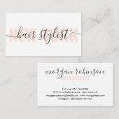 Moderner Stil mit weißen und pfirsichfarbenen Haar Visitenkarte (Vorne/Hinten)