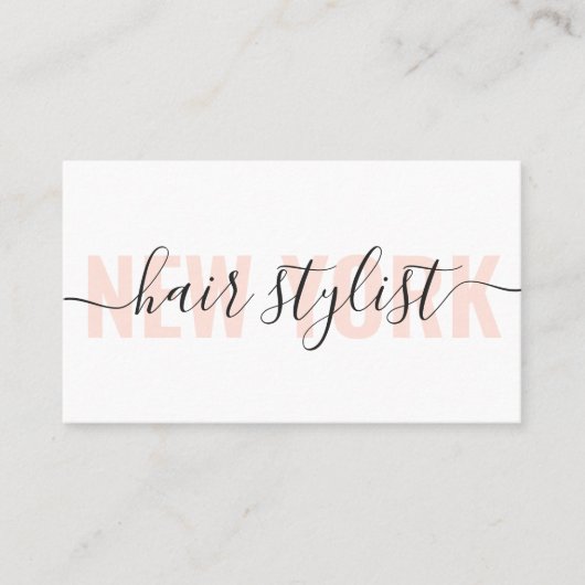 Moderner Stil mit weißen und pfirsichfarbenen Haar Visitenkarte (Vorderseite)