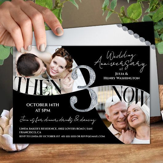 Moderner Stil zum 3. Hochzeitstag Einladung