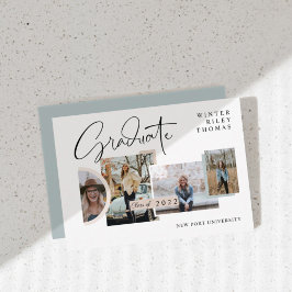 Moderner, stilvoller Abschluss Four Photo Collage Einladung