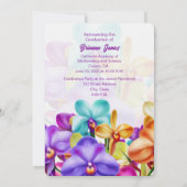 Moderner, stilvoller Abschluss mit Orchideen Einladung (Rückseite)