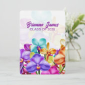 Moderner, stilvoller Abschluss mit Orchideen Einladung (Stehend Vorderseite)