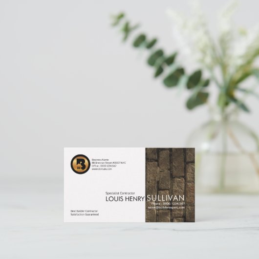 Moderner stilvoller Backsteinmauer-Wand-General Visitenkarte (Stehend Vorderseite)