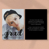 Moderner, stilvoller Black Script Foto Abschluss Ankündigung