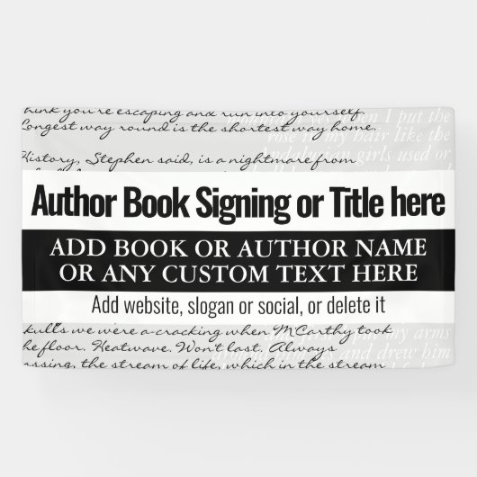 Moderner, stilvoller Buchsignierer Buchtext Banner (Horizontal)