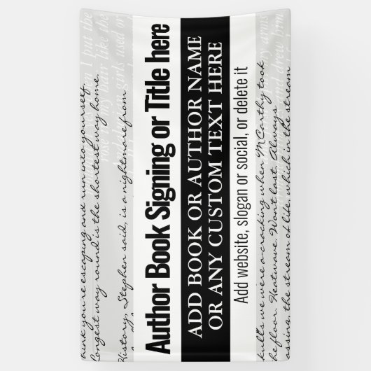 Moderner, stilvoller Buchsignierer Buchtext Banner (Vertikal)