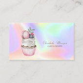 Moderner, stilvoller Cupcake, Macaron Holographic Visitenkarte (Vorderseite)
