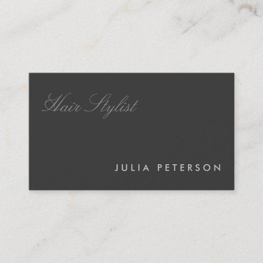 Moderner, stilvoller dunkelgrauer Beruflicher Styl Visitenkarte (Vorderseite)