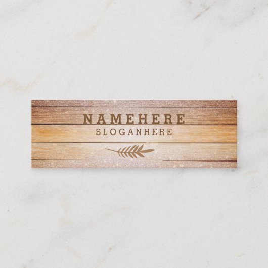 Moderner stilvoller Glitzer-hölzerne Mini Visitenkarte (Vorderseite)