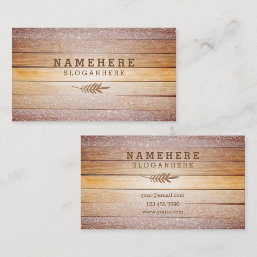 Moderner stilvoller Glitzer-hölzerne Visitenkarte (Vorne/Hinten)