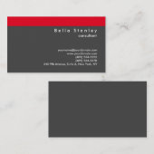 Moderner, stilvoller Gray Red Consultant Manager Visitenkarte (Vorne/Hinten)