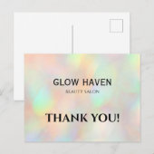 Moderner, stilvoller Holographic Beauty Salon Postkarte (Vorne/Hinten)