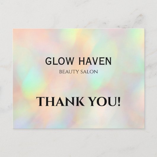Moderner, stilvoller Holographic Beauty Salon Postkarte (Vorderseite)
