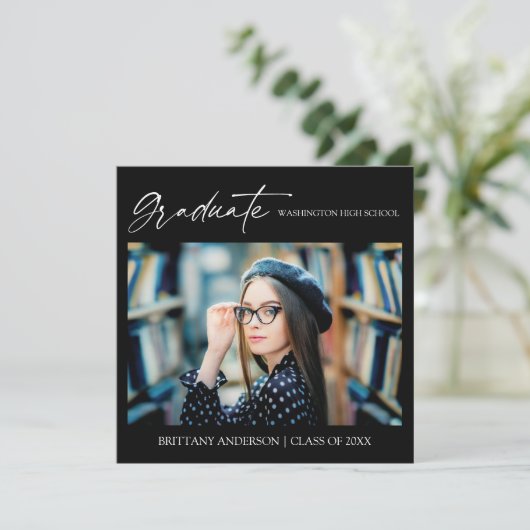 Moderner, stilvoller Kalligrafie-Ink-Script-Abschl Ankündigung (Stehend Vorderseite)