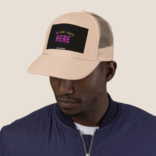 MODERNER STILVOLLER KHAKI SCHWARZ VERIFIED MARKIER TRUCKERKAPPE (Beispiel)