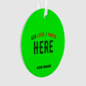 MODERNER STILVOLLER KUNSTSTOM NEON GREEN VERIFIED ORNAMENT (Vorderseite)