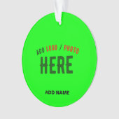 MODERNER STILVOLLER KUNSTSTOM NEON GREEN VERIFIED ORNAMENT (Vorderseite)