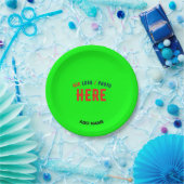 MODERNER STILVOLLER KUNSTSTOM NEON GREEN VERIFIED PAPPTELLER (Party)