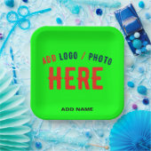 MODERNER STILVOLLER KUNSTSTOM NEON GREEN VERIFIED PAPPTELLER (Party)