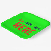 MODERNER STILVOLLER KUNSTSTOM NEON GREEN VERIFIED PAPPTELLER (Gewinkelt)