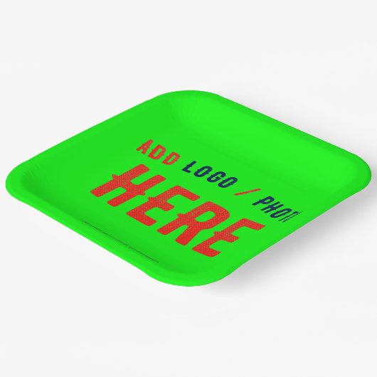 MODERNER STILVOLLER KUNSTSTOM NEON GREEN VERIFIED  PAPPTELLER (Gewinkelt)