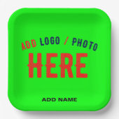 MODERNER STILVOLLER KUNSTSTOM NEON GREEN VERIFIED PAPPTELLER (Vorderseite)