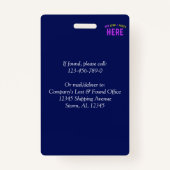 MODERNER STILVOLLER KUSTOM NAVY BLAUE VERIFIED MAR AUSWEIS (Rückseite)